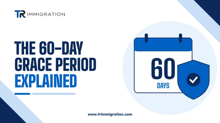 Calendar showing 60 days with a shield illustrating what the post-employment grace period protects