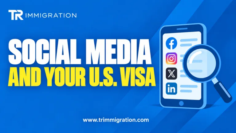 Can Your Social Media Affect a U.S. Visa Application? — TR Immigration explainer illustration