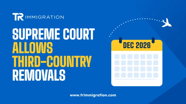 Calendar showing December 2026 with a plane flight path, illustrating the Supreme Court argument date in the third-country removals case