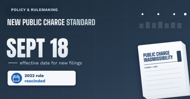 A new public charge standard takes effect on September 18 - TR Immigration News & Analysis thumbnail graphic