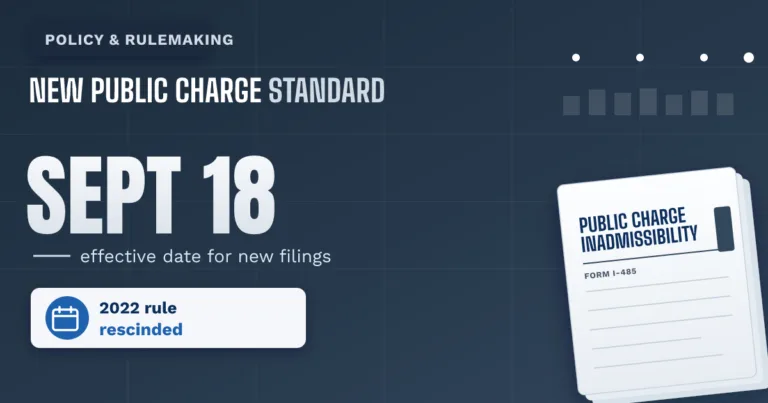 A new public charge standard takes effect on September 18 - TR Immigration News & Analysis thumbnail graphic