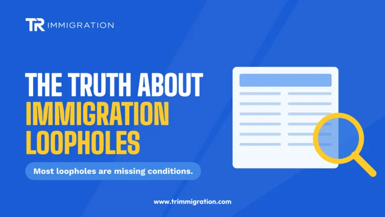 Newspaper under a magnifying glass illustrating myth checks on U.S. immigration loopholes