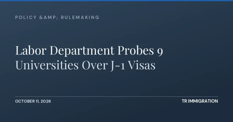 Labor Department Probes 9 Universities Over J-1 Visas